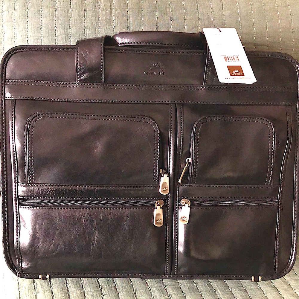 15.6 Laptop/tablet briefcase MANCINI LEATHER - New on case